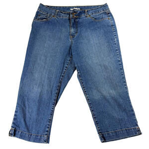Bandolino Blu Jeans Womens 12 Capri Cropped Mid Rise Blue Stretch Casual Vintage